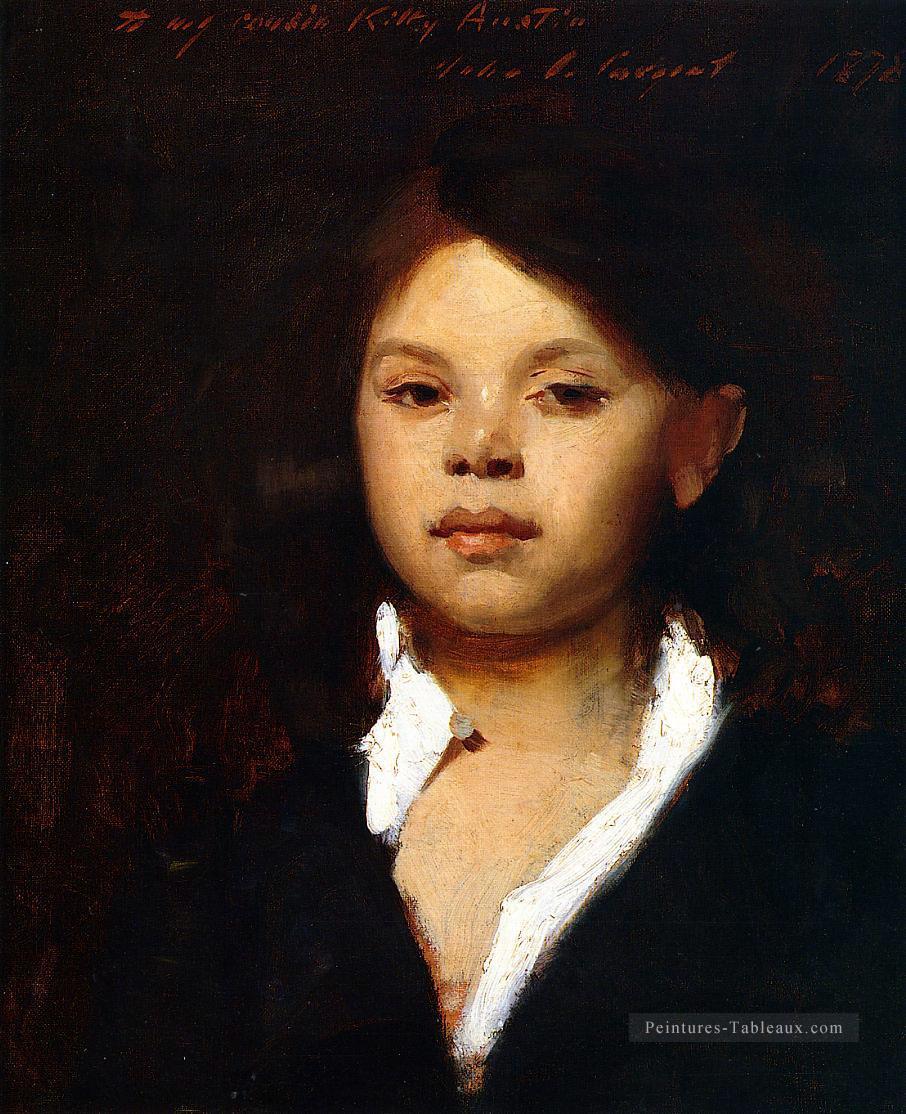 Tête d’un portrait italien fille John Singer Sargent Peintures à l'huile